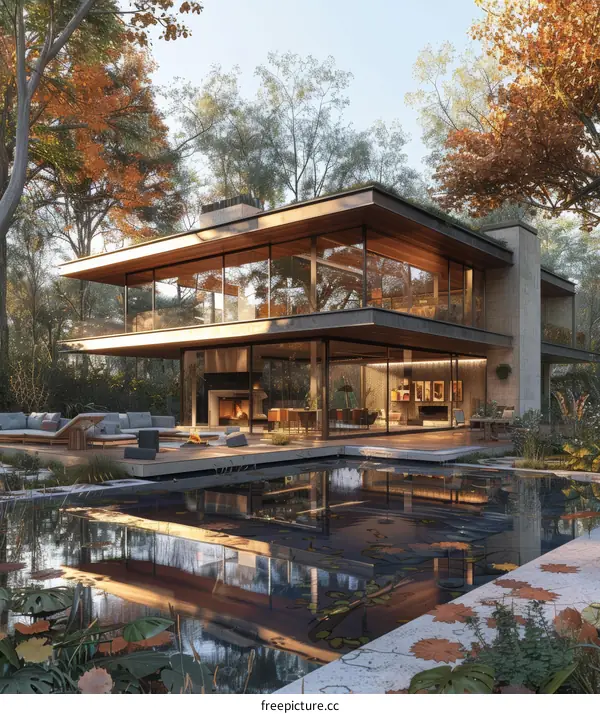 Modern Luxury Villa with Pool and Forest Views