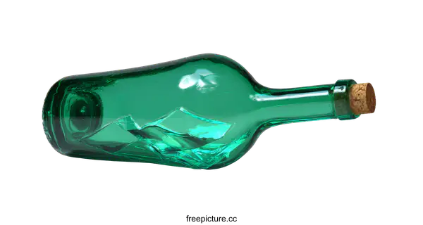 [Transparent Background PNG]Broken Glass Bottle on White Background