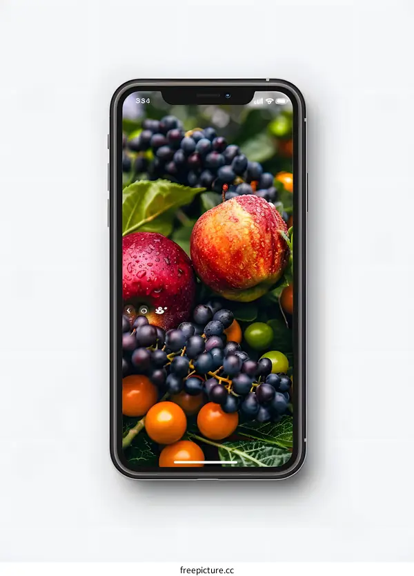 Smartphone Screen With Fruit Wallpaper