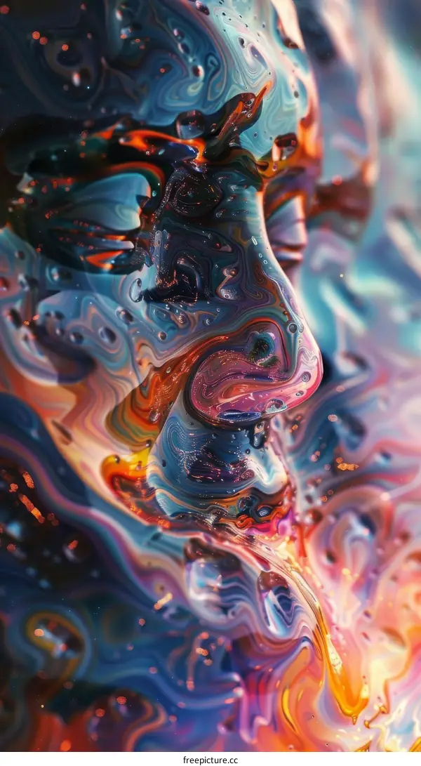 Abstract Colorful Portrait of a Man