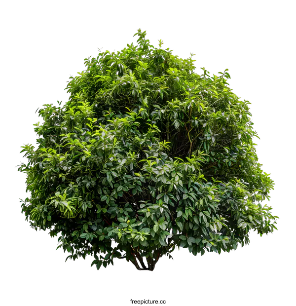 [Transparent Background PNG]Green Bush Tree Isolated On White Background