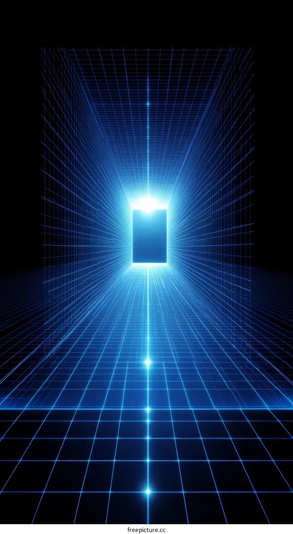 Abstract Futuristic Grid Network Portal