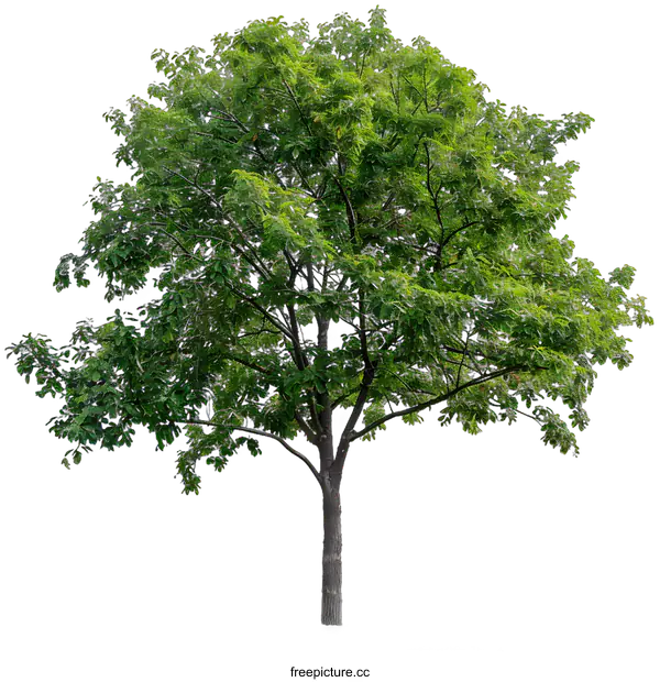 [Transparent Background PNG]Green Tree with Lush Foliage Isolated on White Background
