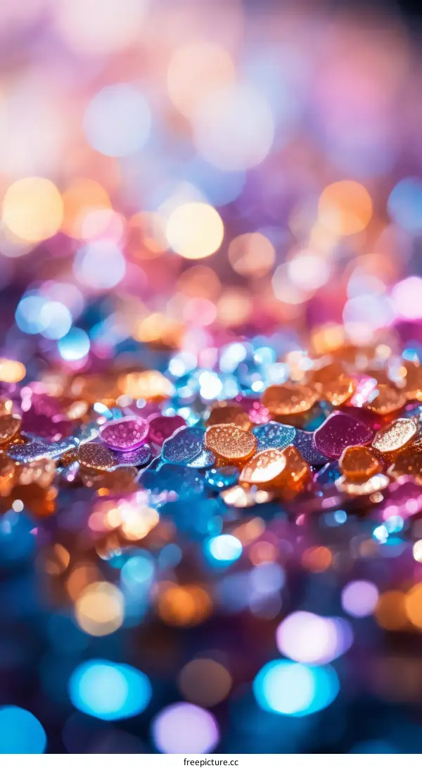 Colorful bokeh background with shiny particles