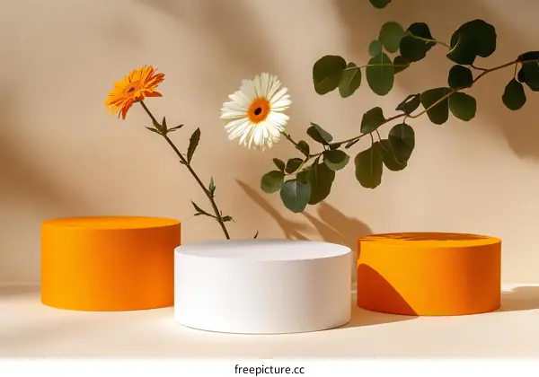 Floral Display on Decorative Platforms