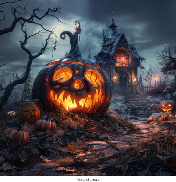 Spooky Halloween Pumpkin Lantern