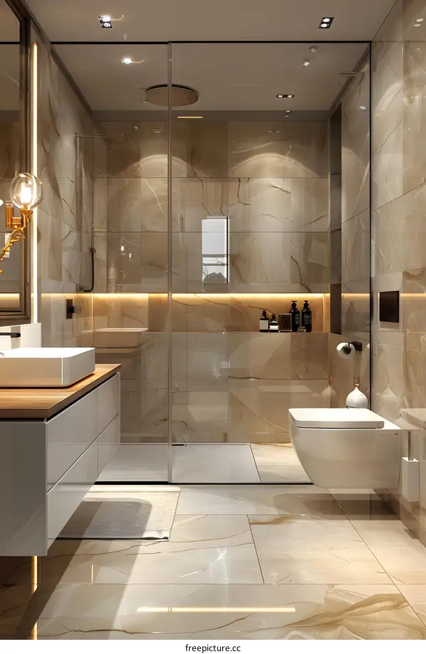 Modern and minimalist bathroom