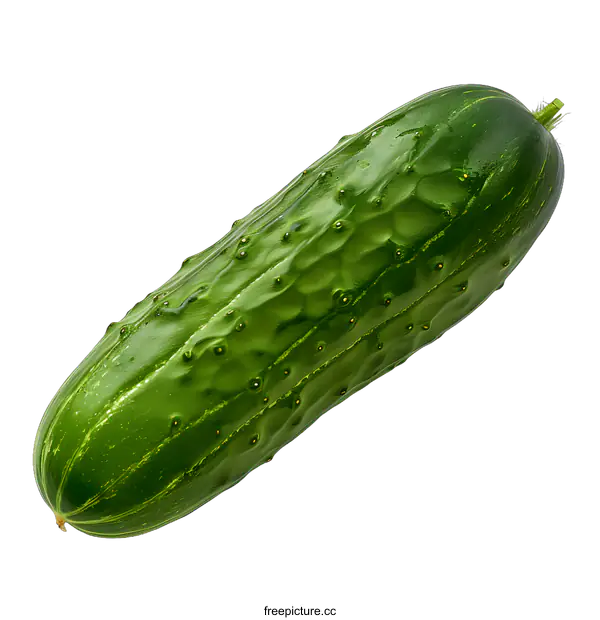 [Transparent Background PNG]A Single Cucumber on a White Background