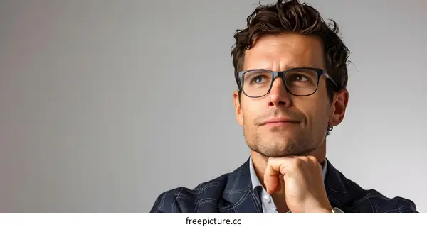 portrait of a man wearing glasses and a suit