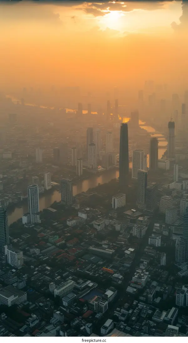 Sunset over Bangkok, Thailand
