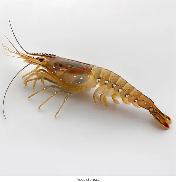 Freshwater Prawn on White Background