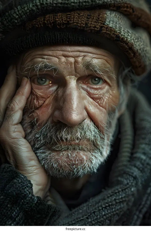 Portrait of an old man with a beard
