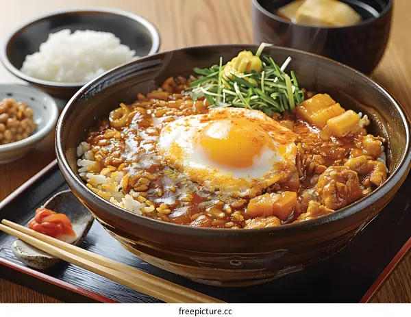 Japanese curry rice with egg