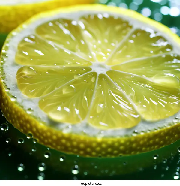 Close-up photo of a lemon wedge