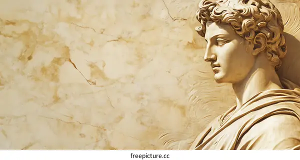 Close up of a Classical Sculpture of a Man