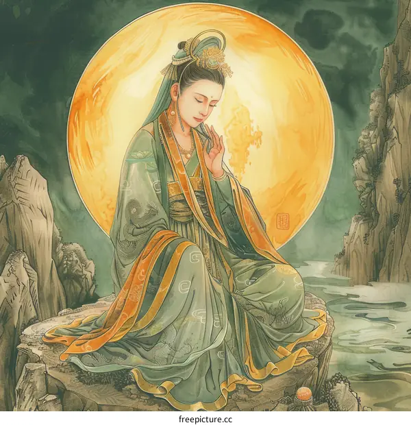 Chinese Goddess of the Moon: A Fantasy Illustration