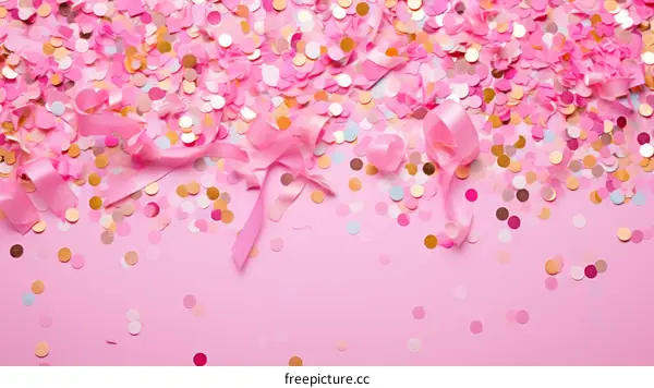 Pink and gold confetti background