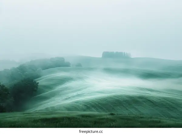 Serene Foggy Hills Landscape