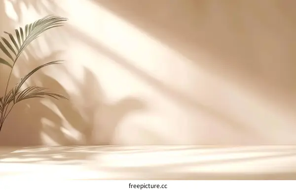 Beige Studio Backdrop with Plant Shadows
