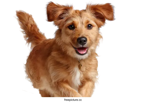 [Transparent Background PNG]Adorable Puppy Portrait in Action