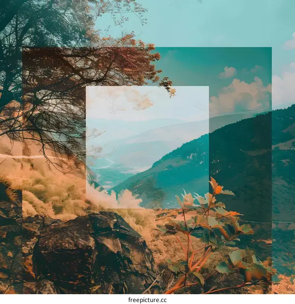 Nature Landscape Photo With Green Trees Mountains And Sky