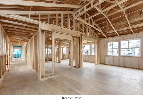 House Framing Construction Interior View