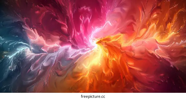 Colorful abstract painting with vibrant swirls of color