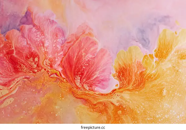 Abstract Fluid Art Painting with Vibrant Colors