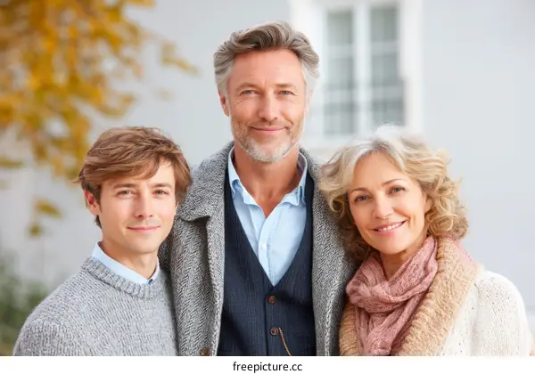 Happy Family Portrait Outdoors