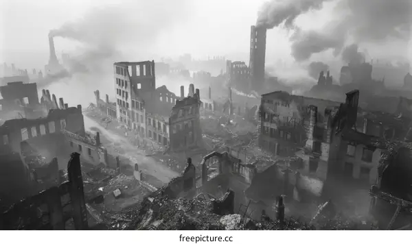 Ruins of a City after a Nuclear Attack