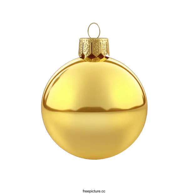 [Transparent Background PNG]Golden Christmas Ornament Ball