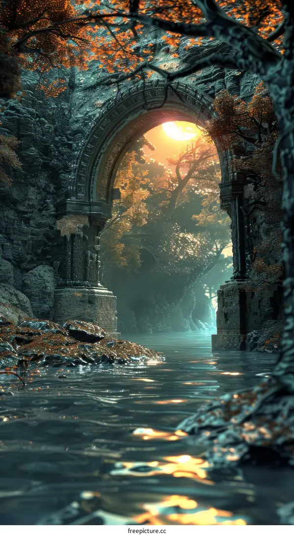 Enchanted Forest Archway with River