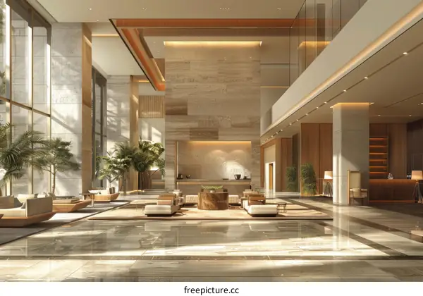 Modern Luxurious Hotel Lobby Design Interior