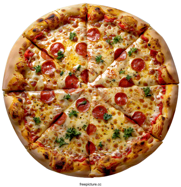 [Transparent Background PNG]food photography of a delicious pizza