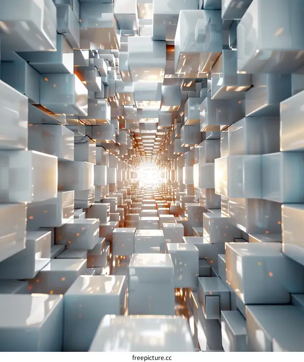 Abstract Futuristic Cube Tunnel