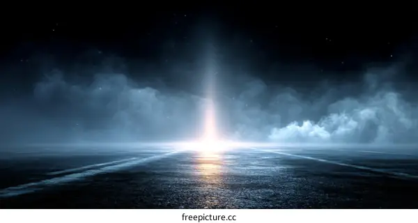 Mystical Night Roadway Scene