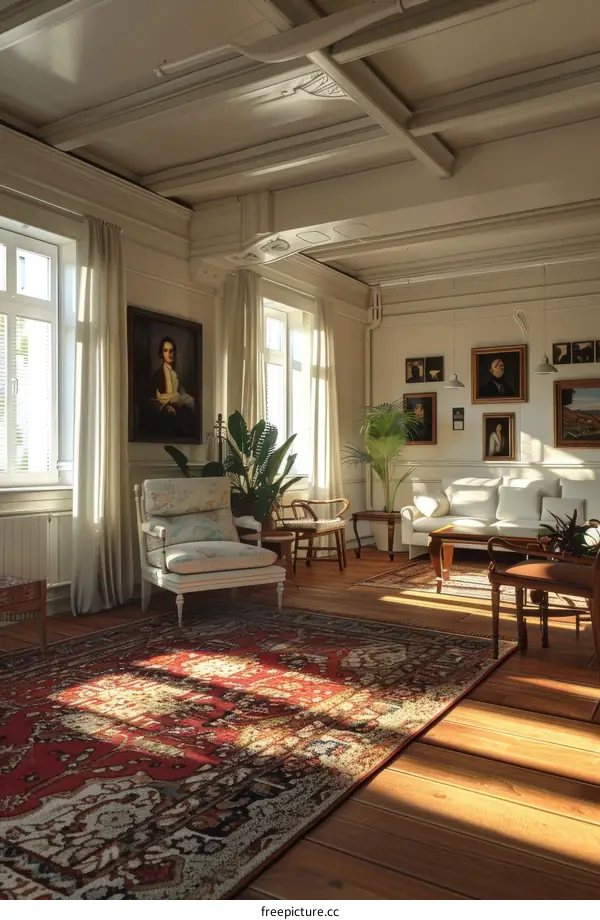Victorian Living Room With Sunlight