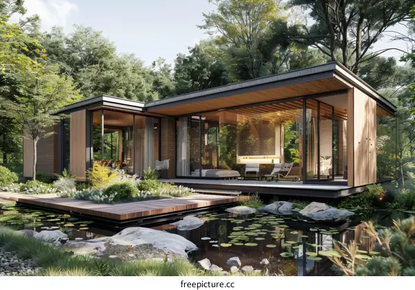 Modern house with natural elements