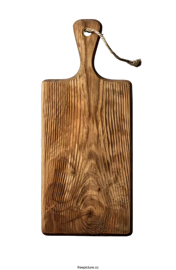 [Transparent Background PNG]Rustic wooden cutting board isolated on white background