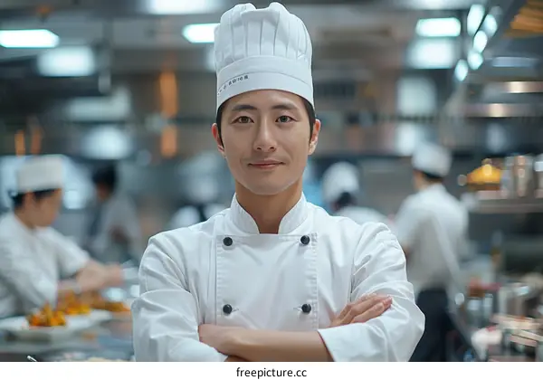 Portrait of a male chef in a commercial kitchen