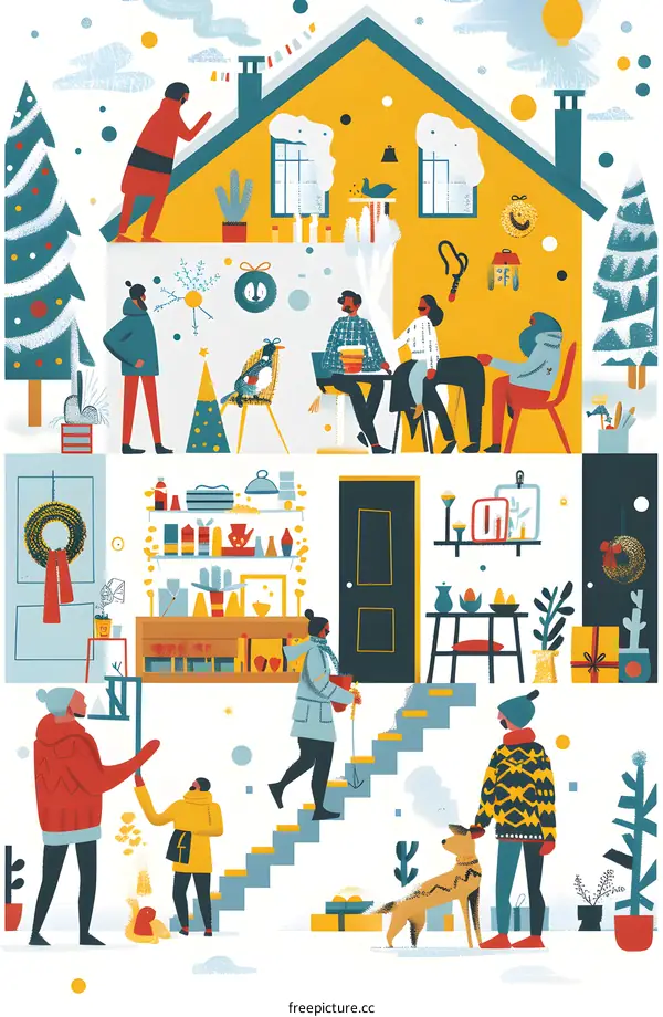 Christmas Cheer in a Cozy Home with Friends and Family