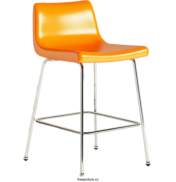 [Transparent Background PNG]Modern Orange Barstool Design