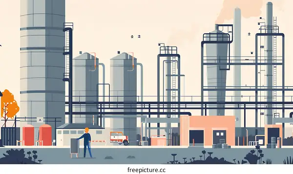 Industrial Landscape Illustration