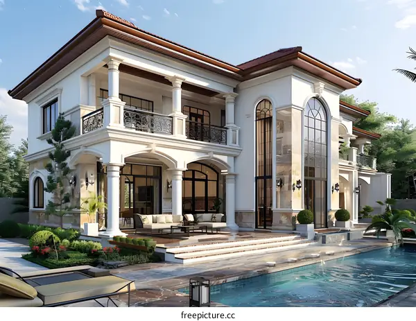 Modern luxury house with pool