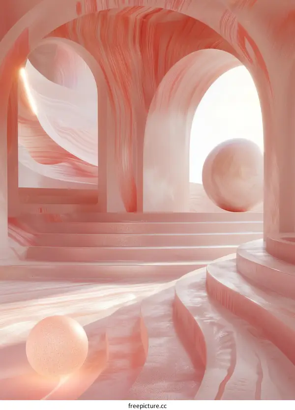 Pink Marble Architectural Design Illustration