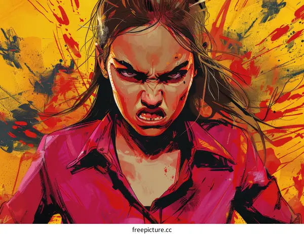 portrait of an angry girl