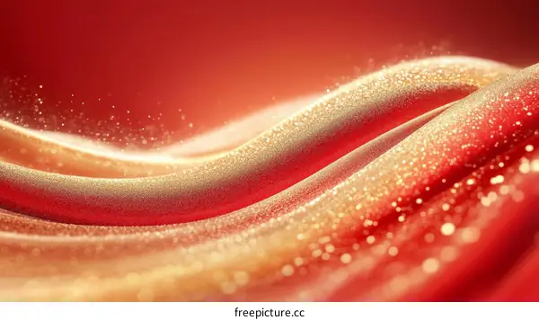 Abstract Gold and Red Waves Illustration