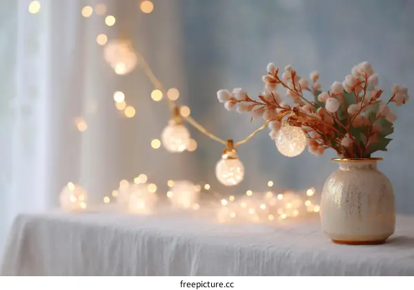 Warm Soft Light Decorated Tabletop Display