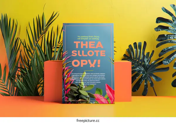 Tropical Plants and Textured Background