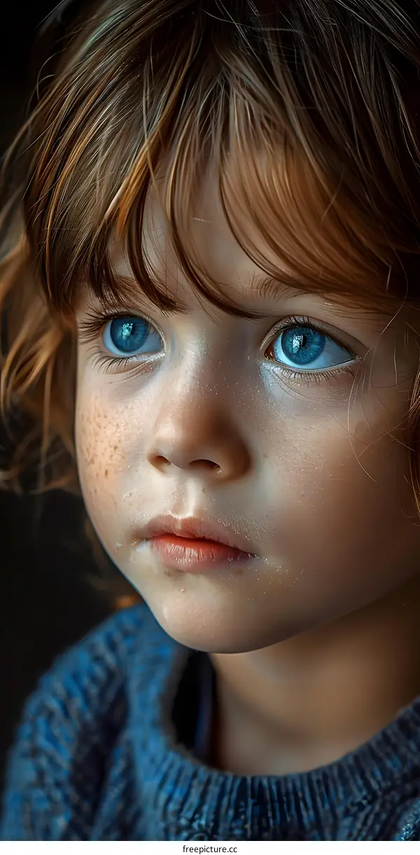 Portrait of a boy with blue eyes